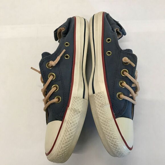 Converse Shoreline Navy Blue Slip On Sneakers w/ Elastic Back & Leather Laces 7 - Picture 5 of 13